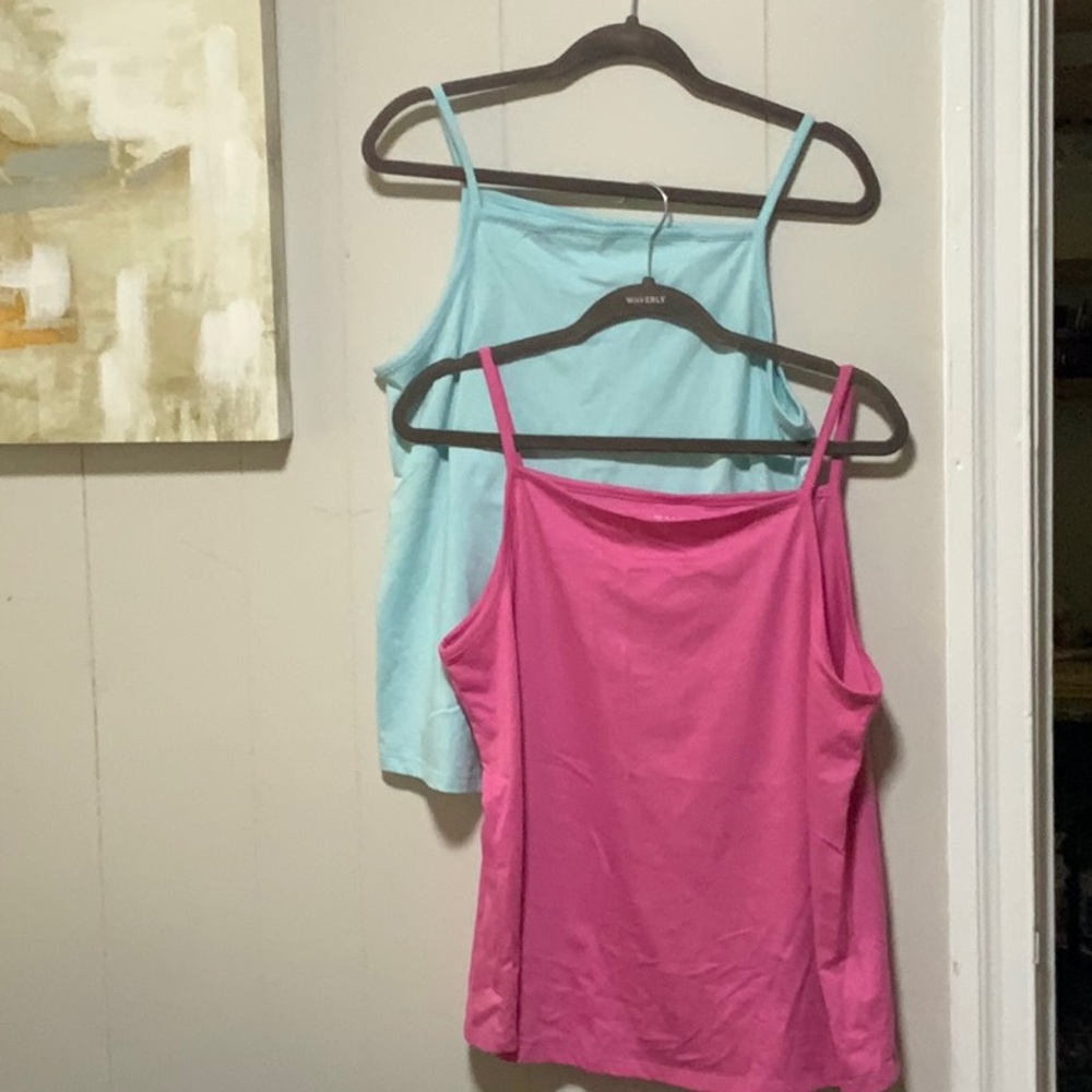 Women's Pink and Blue Tank Tops Old Navy